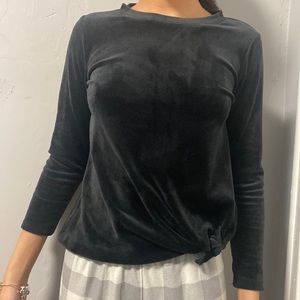 velvet long sleeve top